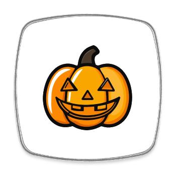 Pumpkin Halloween Icon - Square fridge magnet - white - Front