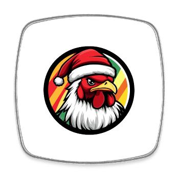 Rooster Christmas Animal - Square fridge magnet - white - Front