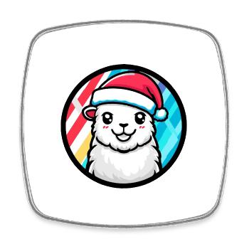 Alpaca Llama Christmas Animal - Square fridge magnet - white - Front