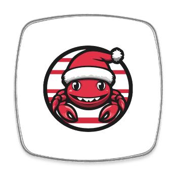 Crabe Crabe Animal de Noël - Magnet carré - blanc - Devant