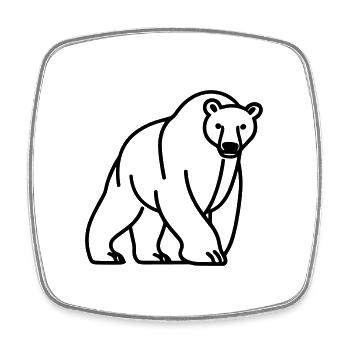 Polar bear - Square fridge magnet - white - Front