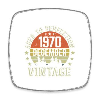 Cadeau Anniversaire Rétro - Nées En Décembre 1970 - Magnet carré - blanc - Devant