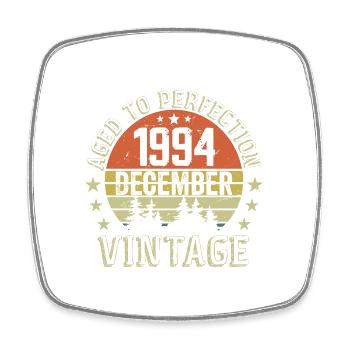 Retro Geburtstagsgeschenk - Geboren im Dezember 1994 - Viereckiger Kühlschrankmagnet - Weiß - Vorne