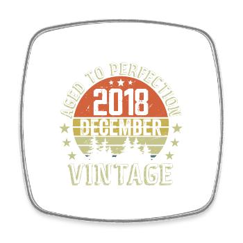 Cadeau Anniversaire Rétro - Nées En Décembre 2018 - Magnet carré - blanc - Devant