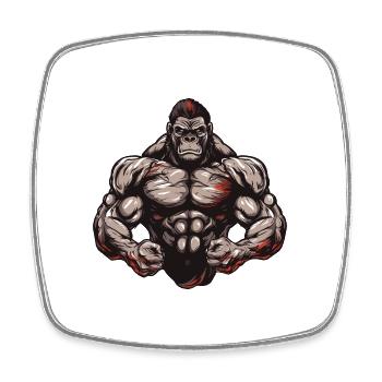 Gorilla Beast Musculation Muscles Gym - Magnet carré - blanc - Devant