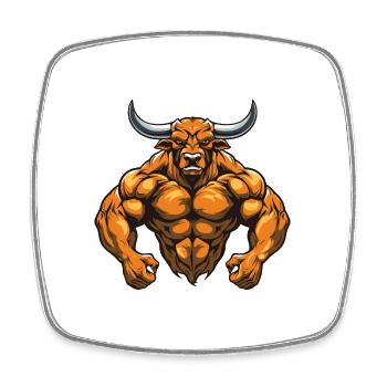 Bulle Stier Beast Bodybuilding Martial Arts MMA - Viereckiger Kühlschrankmagnet - Weiß - Vorne