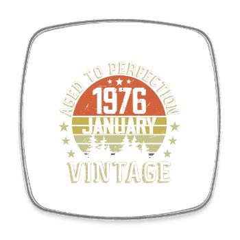 Nées En Janvier Cadeau D'anniversaire Janvier 1976 - Magnet carré - blanc - Devant