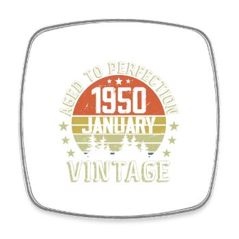 Nées En Janvier Cadeau D'anniversaire Janvier 1950 - Magnet carré - blanc - Devant