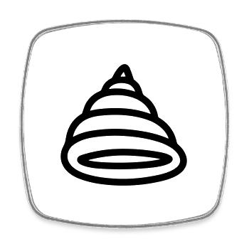 Shell - Square fridge magnet - white - Front