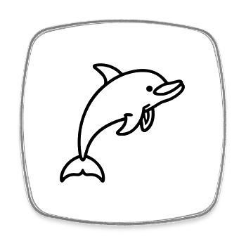 Delfin - Viereckiger Kühlschrankmagnet - Weiß - Vorne