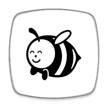 Bee - Square fridge magnet - white - Front