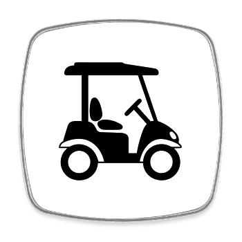 Golfwagen - Viereckiger Kühlschrankmagnet - Weiß - Vorne