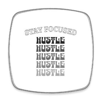 Stay Focused Hustle – Motivation in a retro look - Square fridge magnet - white - Front