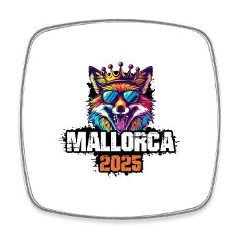 Mallorca 2025 Urlaub Fuchs - Viereckiger Kühlschrankmagnet - Weiß - Vorne