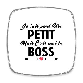 C'est Moi Le Boss Cadeau Bébé Garçon Humour - Magnet carré - blanc - Devant