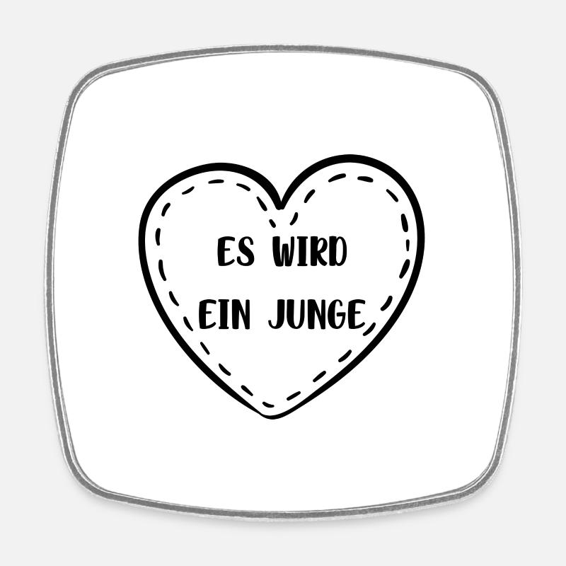 Es wird ein Junge! - Viereckiger Kühlschrankmagnet - Weiß