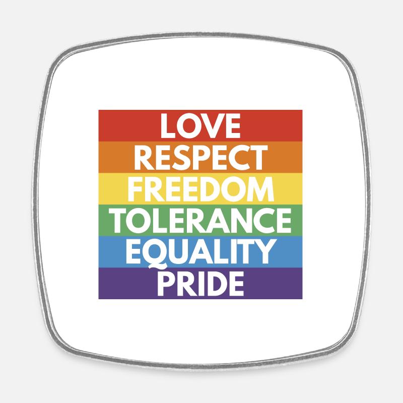 LGBTQ+ - Square fridge magnet - white