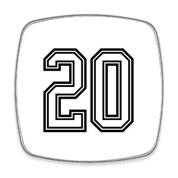 20 number symbol - Square fridge magnet - white - Front
