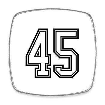 Symbole numérique 45 - Magnet carré - blanc - Devant