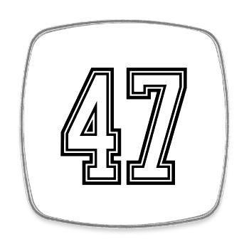 47 Number symbol - Square fridge magnet - white - Front