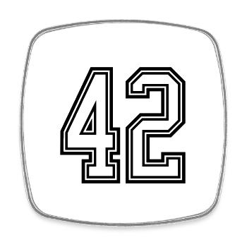 42 number symbol - Square fridge magnet - white - Front