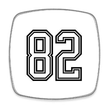 Symbole numérique 82 - Magnet carré - blanc - Devant