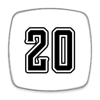 20 number symbol - Square fridge magnet - white - Front