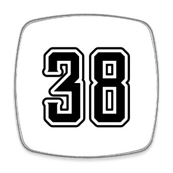 38 number symbol - Square fridge magnet - white - Front