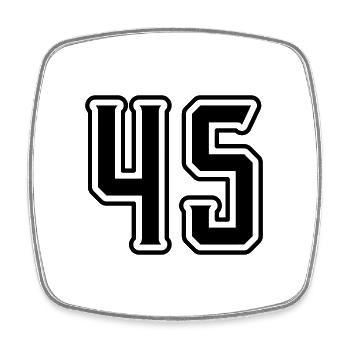 45 Zahl symbol - Viereckiger Kühlschrankmagnet - Weiß - Vorne