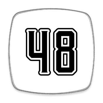 Symbole numérique 48 - Magnet carré - blanc - Devant
