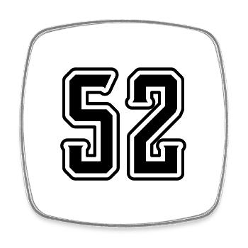 Symbole numérique 52 - Magnet carré - blanc - Devant