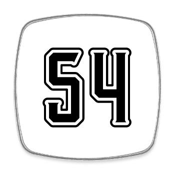 54 number symbol - Square fridge magnet - white - Front
