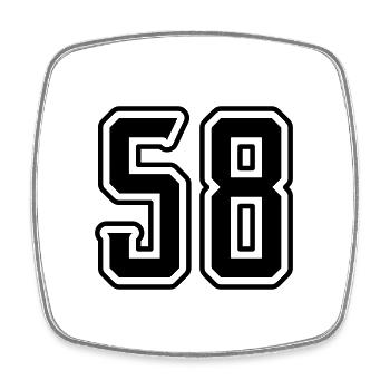 Symbole numérique 58 - Magnet carré - blanc - Devant