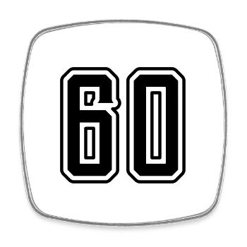 60 number symbol - Square fridge magnet - white - Front