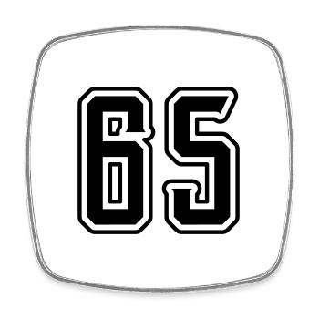 65 number symbol - Square fridge magnet - white - Front