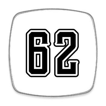 Symbole numérique 62 - Magnet carré - blanc - Devant