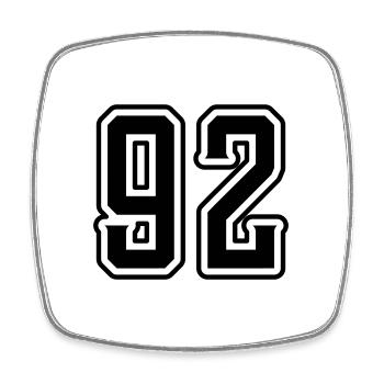 92 number symbol - Square fridge magnet - white - Front