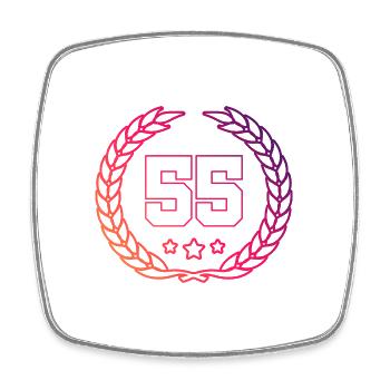 55 Couronne numérique - Magnet carré - blanc - Devant