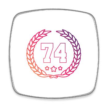 74 Nombre de couronnes - Magnet carré - blanc - Devant