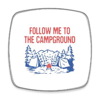 Suivez-moi au camping Wildlife Camping - Magnet carré - blanc - Devant