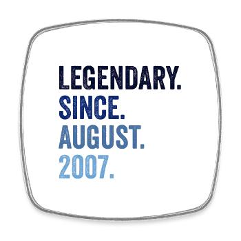Legendary Since August 2007 15. Geburtstag - Viereckiger Kühlschrankmagnet - Weiß - Vorne