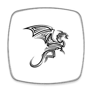 Dragon Tribal Tattoo - Square fridge magnet - white - Front