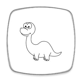 Dinosaur brontosaurus Comic - Square fridge magnet - white - Front