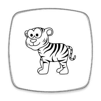 Tiger Comic Tier - Viereckiger Kühlschrankmagnet - Weiß - Vorne