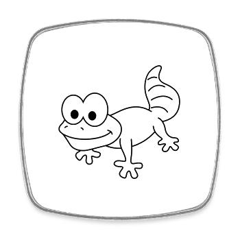 Gecko Comic Tier - Viereckiger Kühlschrankmagnet - Weiß - Vorne
