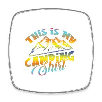 chemise de camping - Magnet carré - blanc - Devant