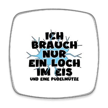 eisbader winterbader eisbademeister mit pudelmütze - Viereckiger Kühlschrankmagnet - Weiß - Vorne