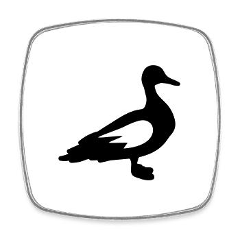 Canard Animal - Magnet carré - blanc - Devant