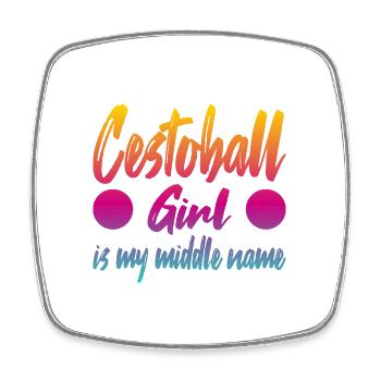 Cestoball Girl is my middle name - Viereckiger Kühlschrankmagnet - Weiß - Vorne