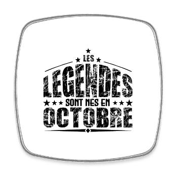 Octobre | les Légendes sont nés en Octobre Anniver - Magnet carré - blanc - Devant